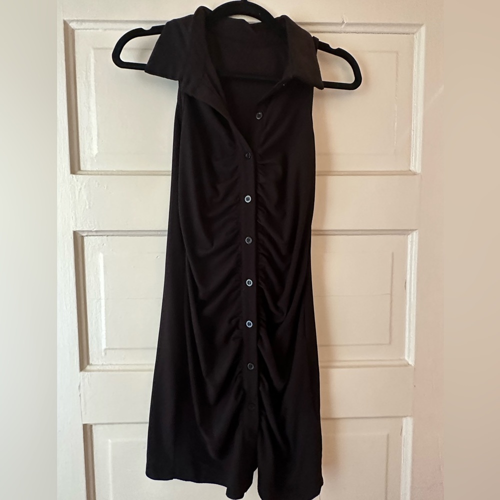 Black button up dress